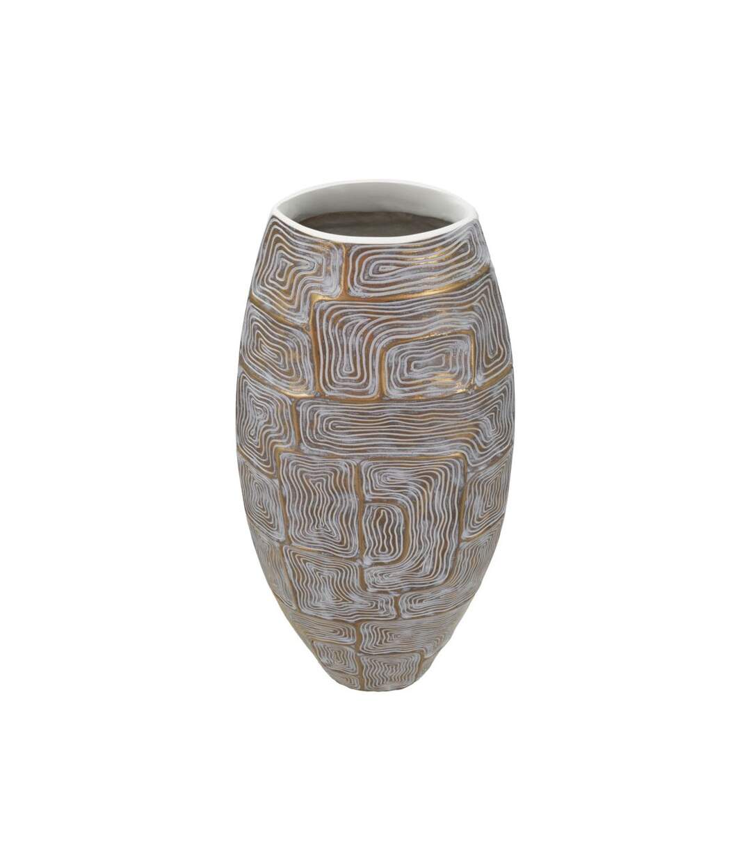 Vase Design Haut en Résine Elips 59cm Or-2