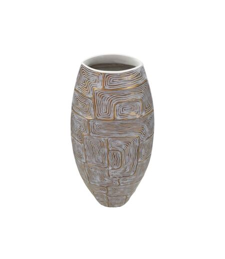Vase Design Haut en Résine Elips 59cm Or