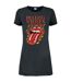 Womens/ladies hot tongue the rolling stones t-shirt dress charcoal Amplified-1
