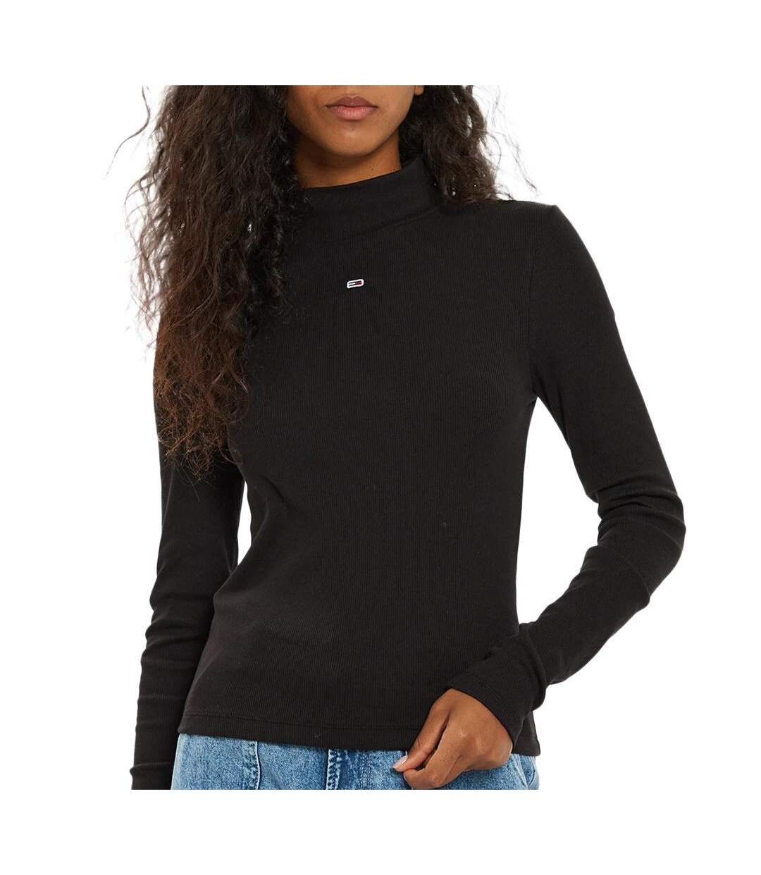 T-shirt noir femme tommy hilfiger tjw essential mock-1