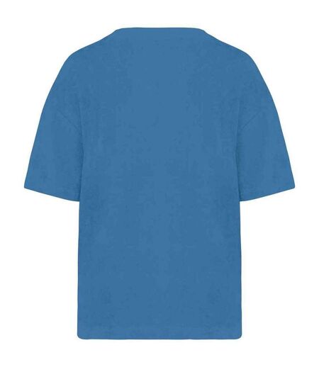 Womens/ladies terrycloth t-shirt riviera blue Native Spirit