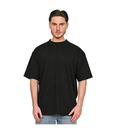 Unisex adult combed ringspun cotton extended neckline tall oversized t-shirt black Casual Classics