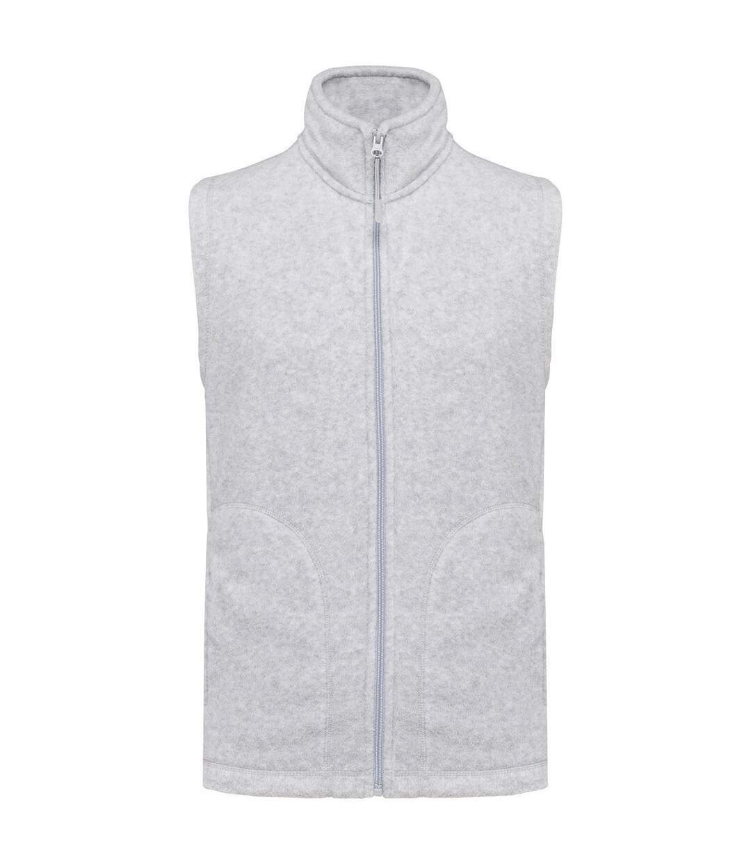 Gilet sans manches micro polaire homme - K913 - blanc chiné ash-1