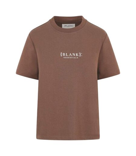 T-shirt Motif/style Logo Essentials Femme Marron Blank Essentials