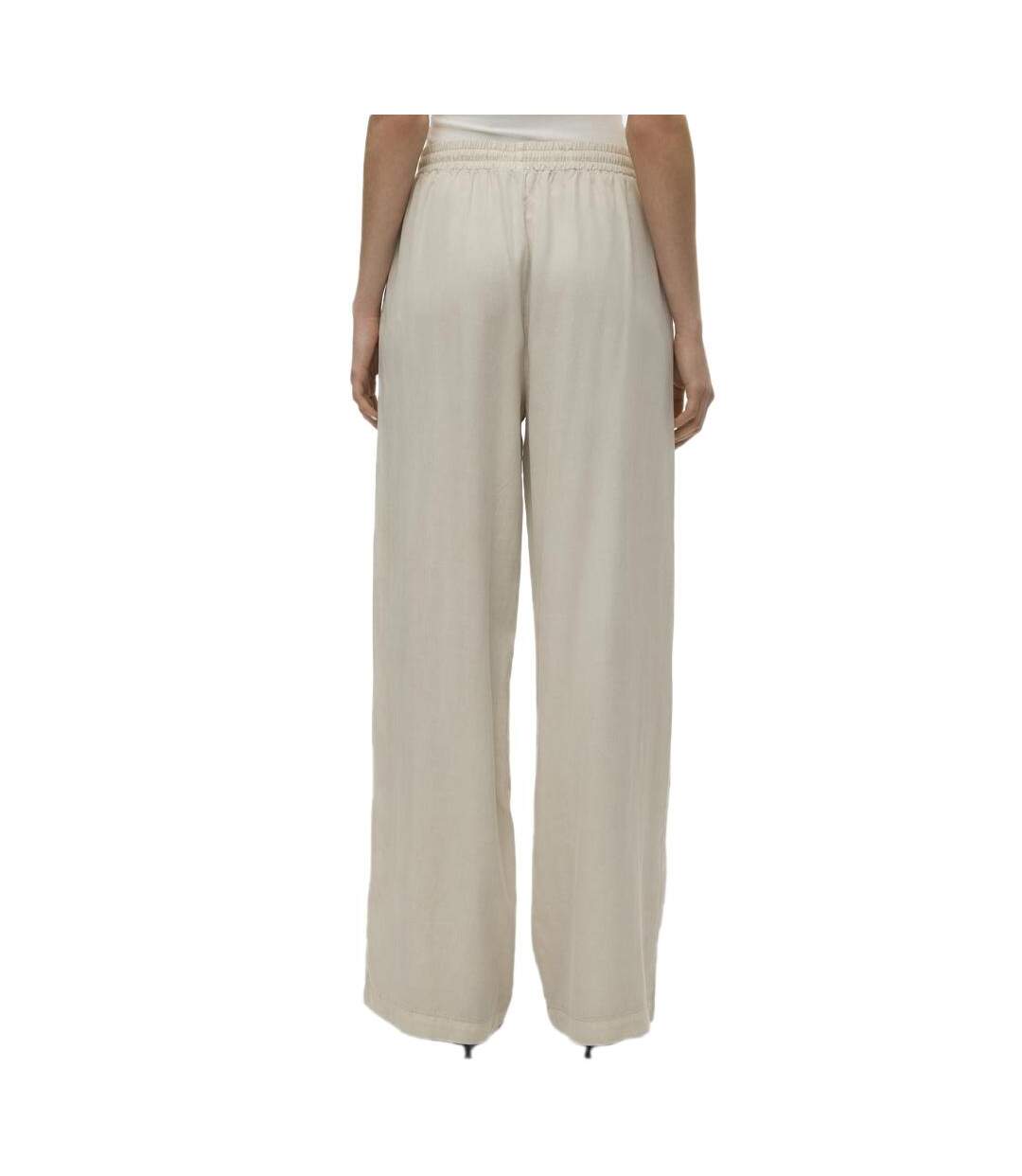 Pantalon fluide écru femme vero moda bree-2