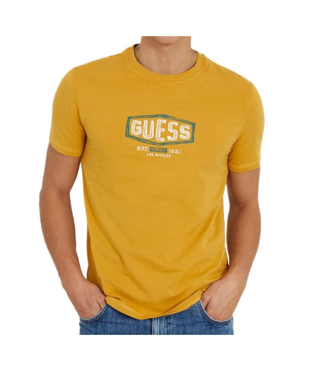 T-shirt Jaune Homme Guess M4RI33J1314 - XXL-1