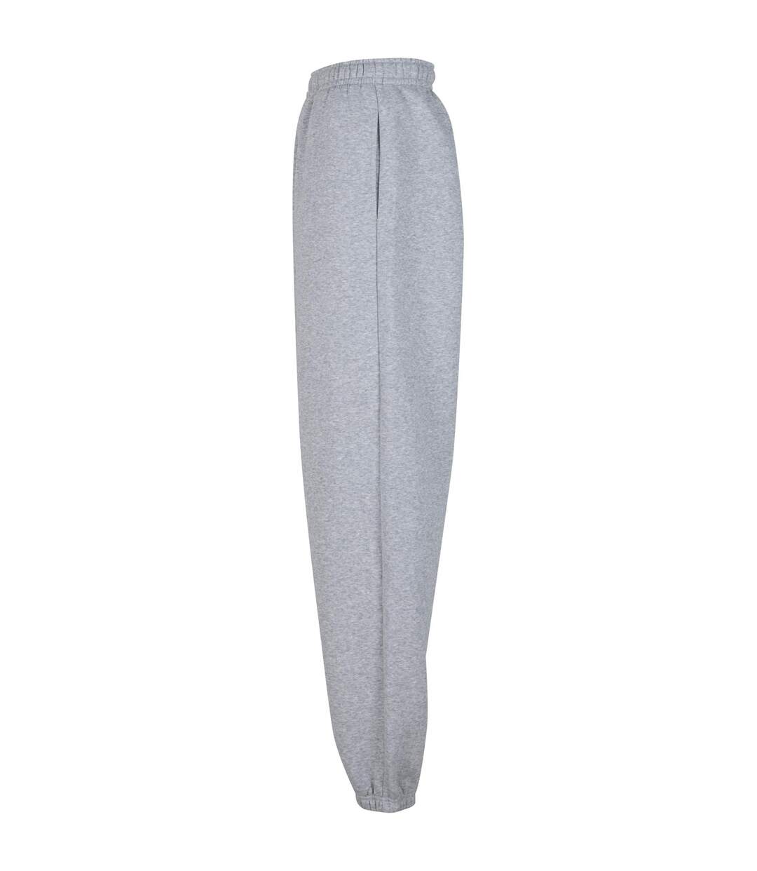 Womens/ladies Fluffy Sweatpants Heather Grey Build Your Brand-3