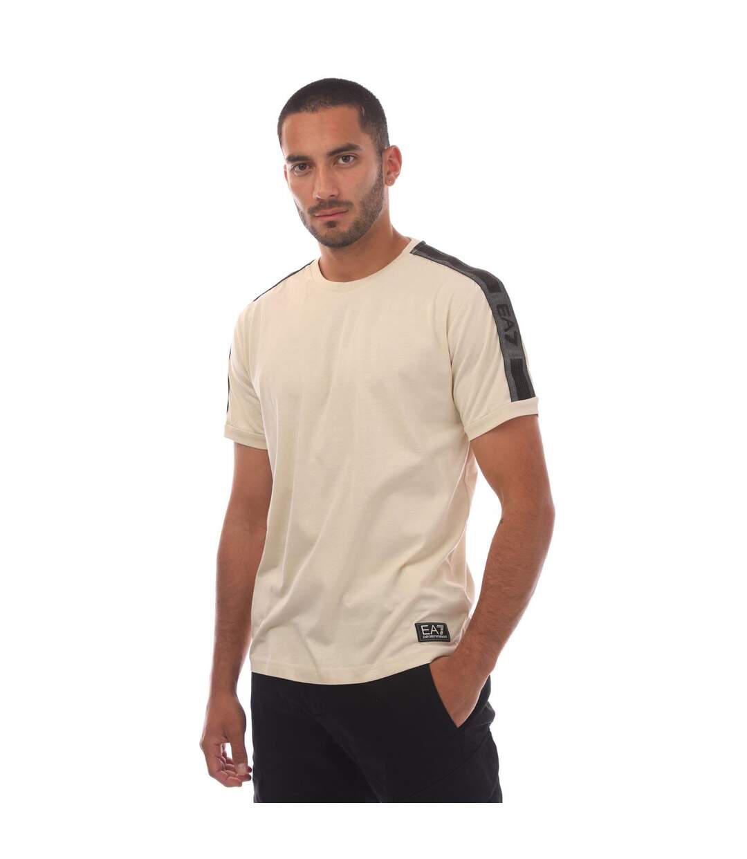 T-shirt Style Logo Ea7 Homme Beige Emporio Armani-1