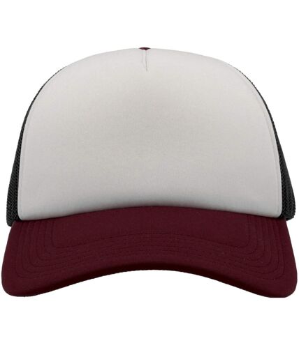 Casquette trucker rapper adulte blanc / noir / bordeaux Atlantis