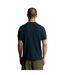 Mens Herringbone Knitted Polo Shirt Blue Lyle & Scott-4
