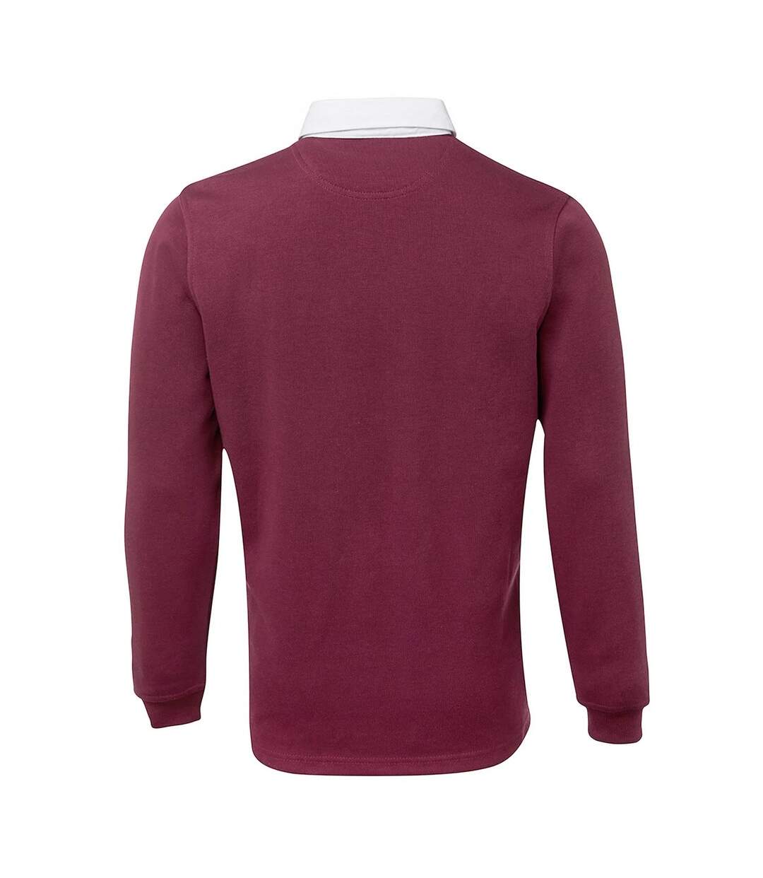 Mens premium rugby shirt deep burgundy Front Row