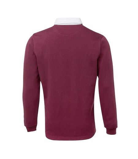 Front Row Mens Premium Rugby Shirt (Deep Burgundy) - UTPC5673