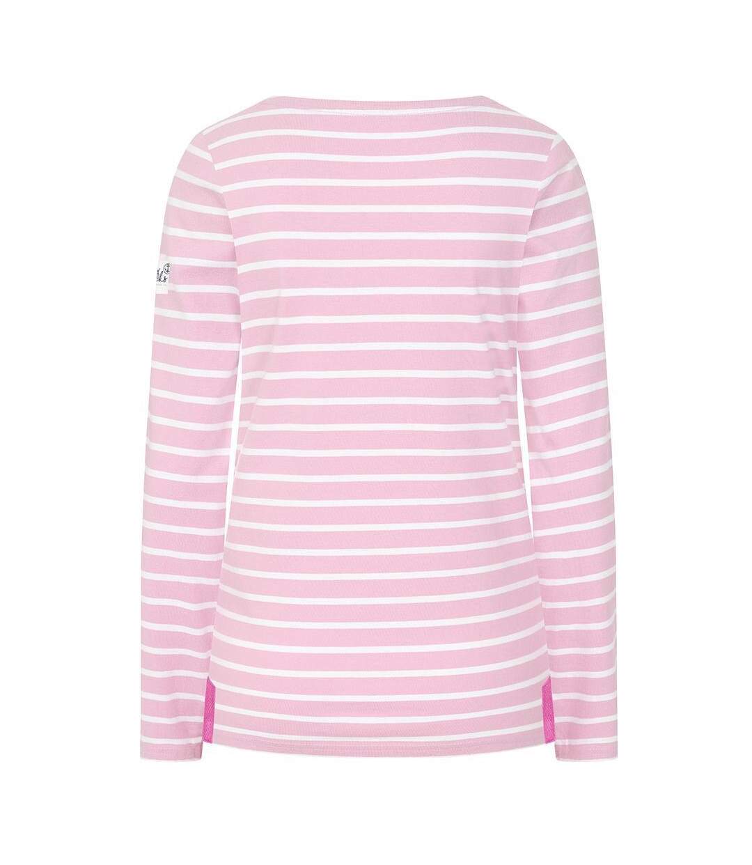 Womens/ladies Breton Long-sleeved Top Pink Lazy Jacks-2