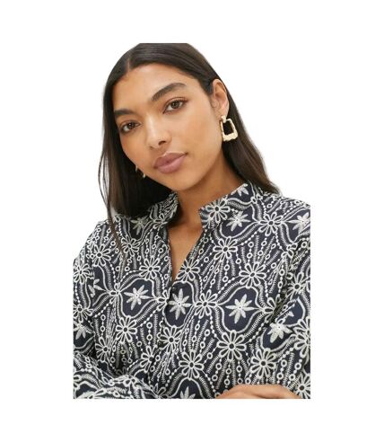 Dorothy Perkins Womens/Ladies Embroidered Button Through Blouse (Navy) - UTDP3422