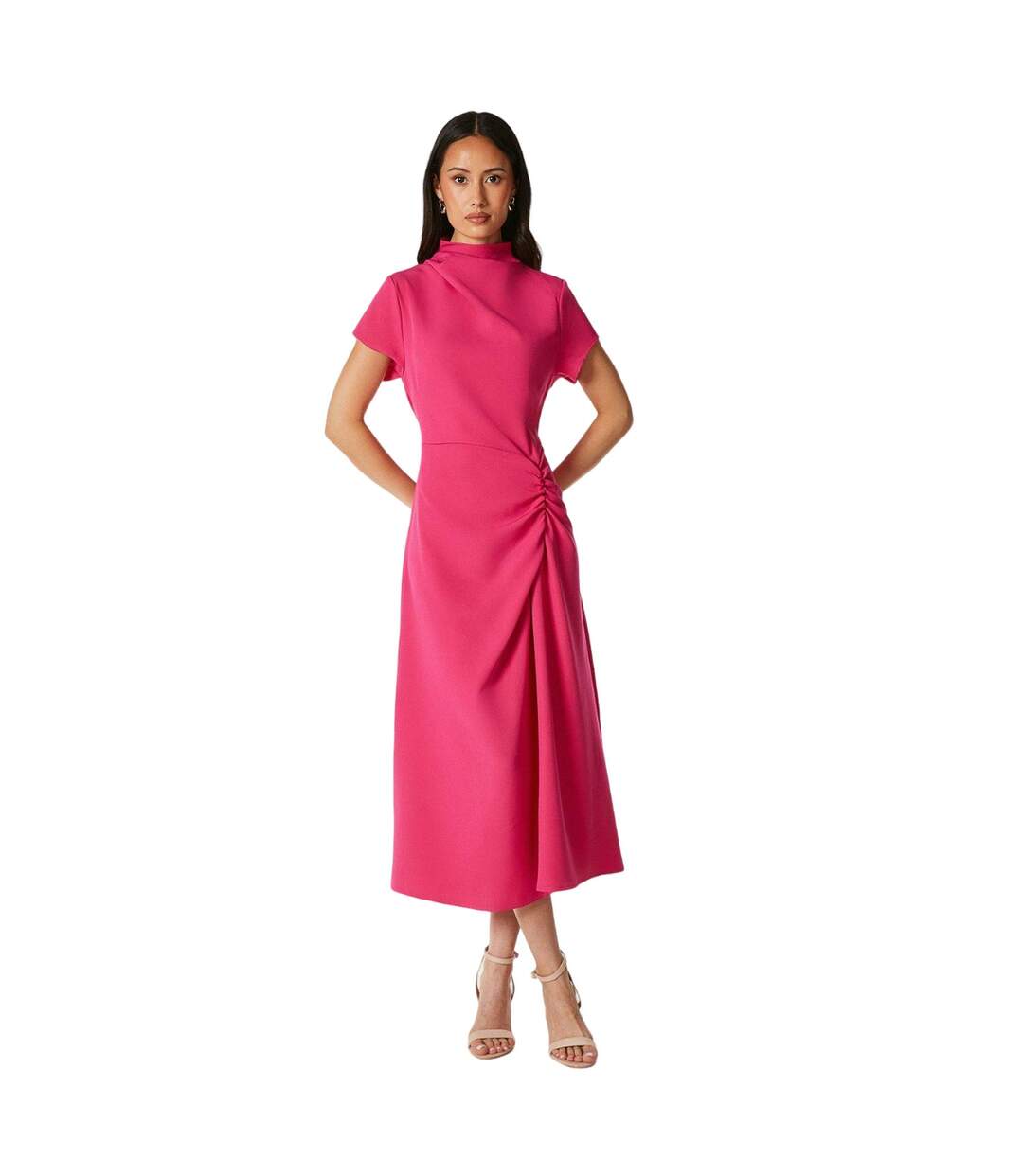 Robe mi-longue occasion femme rose Debenhams-1