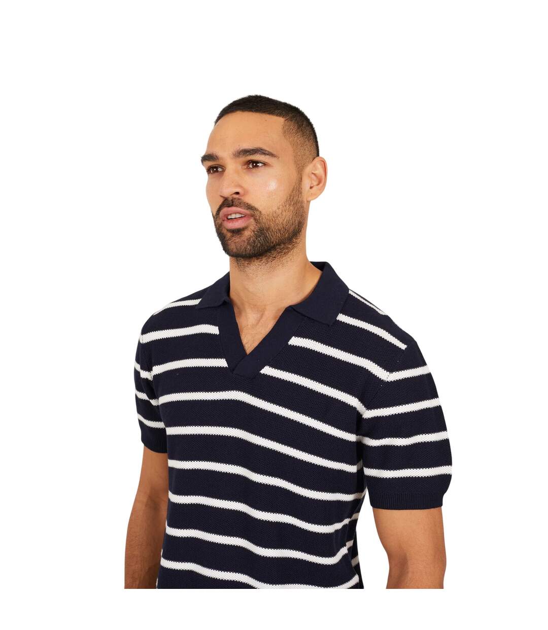 Polo Manches Courtes Homme Bleu Nuit Vieux Blanc Brave Soul-4