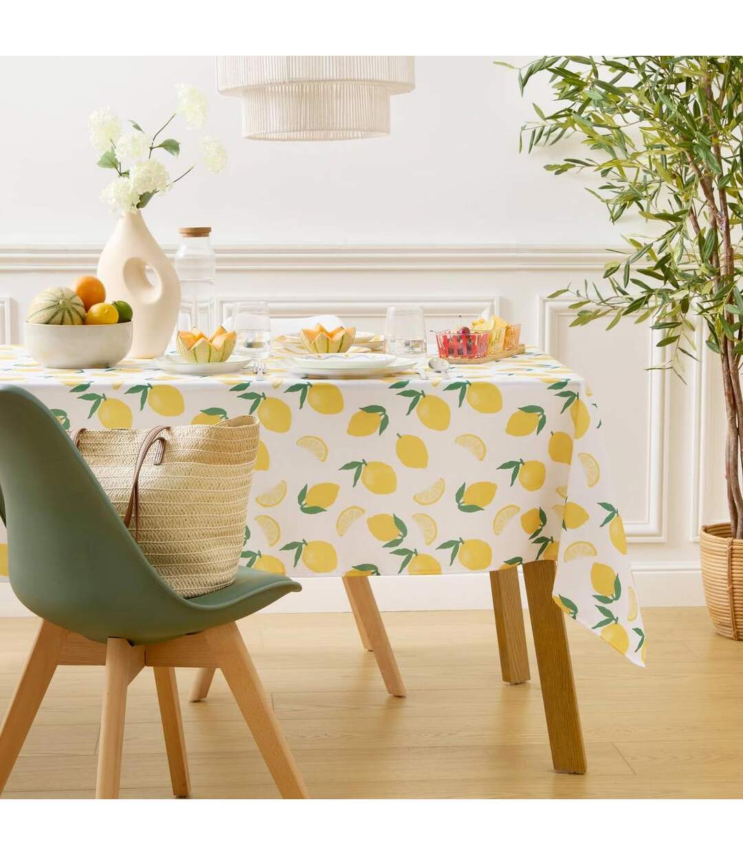 Nappe Antitache Imprimé Fruity 140x240cm Jaune-3