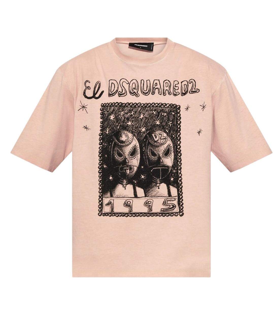 T-shirt Motif/style Imprimé Graphique Homme Lilas Pâle Noir DSquared2-1