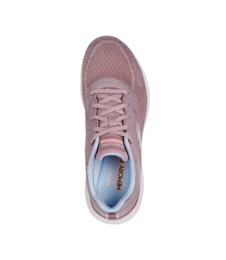 Womens/ladies Flex Appeal 5.0 Crusing Thru Trainers Mauve Light Blue Skechers