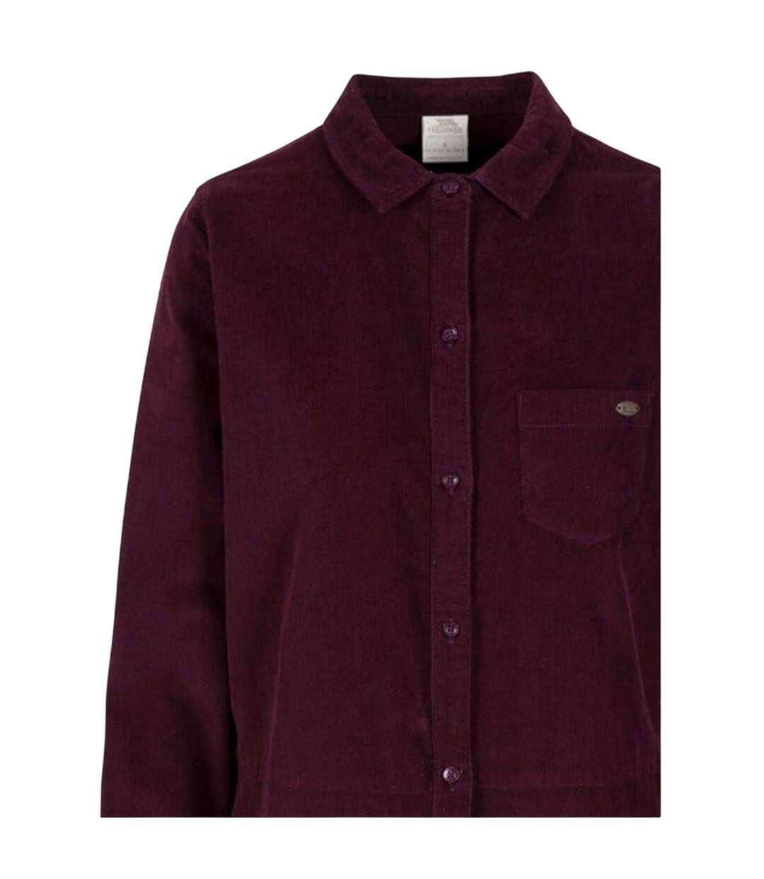 Robe Chemise En Velours Côtelé À Poches Alison Femme Pourpre Trespass-3