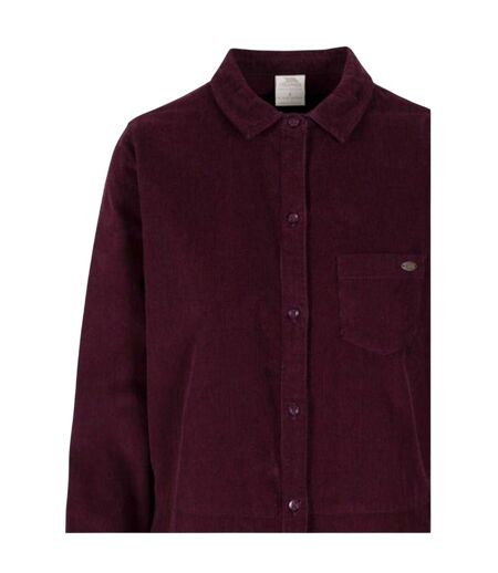 Robe Chemise En Velours Côtelé À Poches Alison Femme Pourpre Trespass