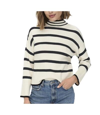 Pull ecru/noir femme only libi - l