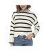 Pull ecru/noir femme only libi - l-1