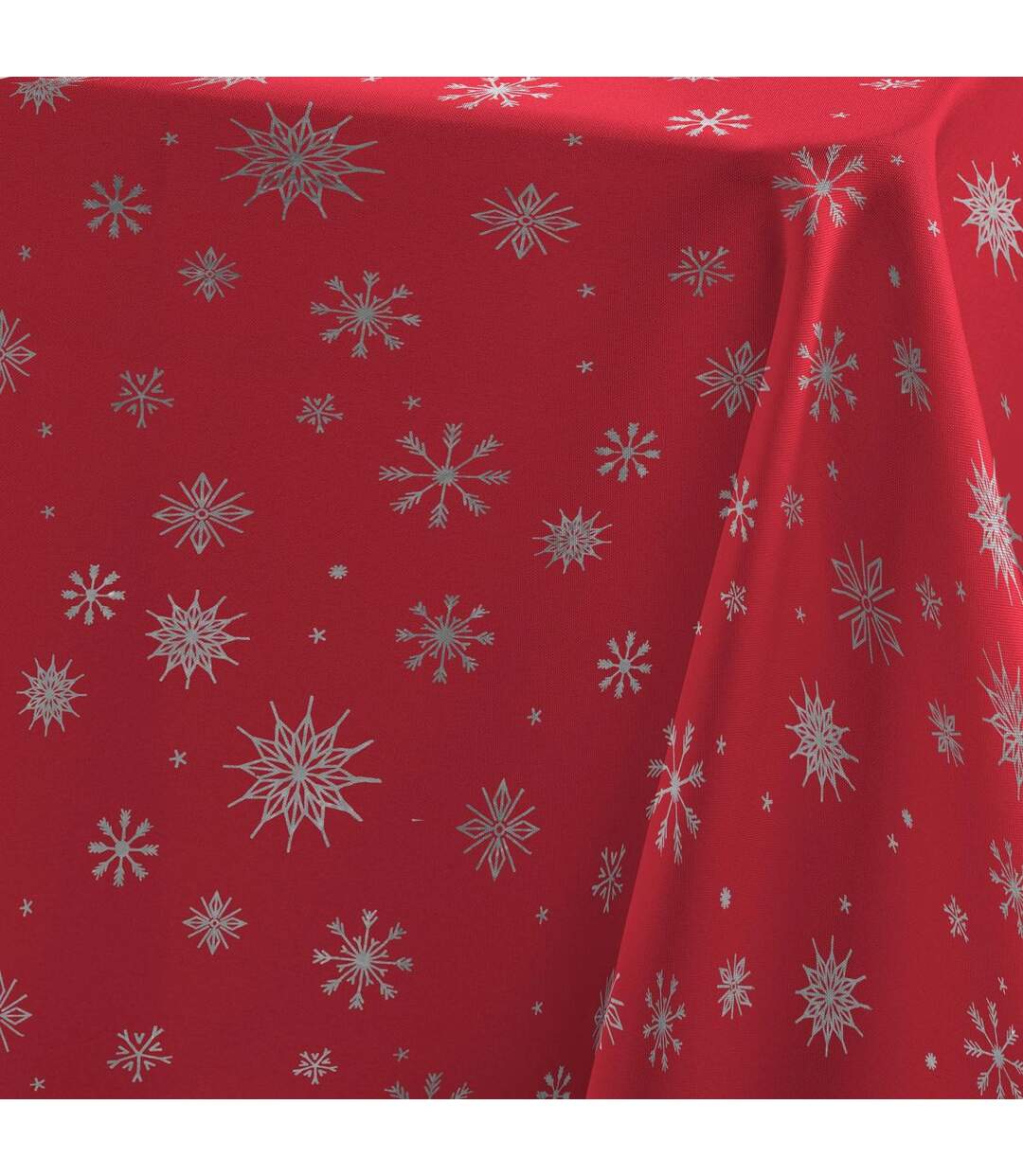 Nappe Imprimé Astrelia 140x240cm Rouge & Argent-2
