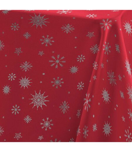 Nappe Imprimé Astrelia 140x240cm Rouge & Argent