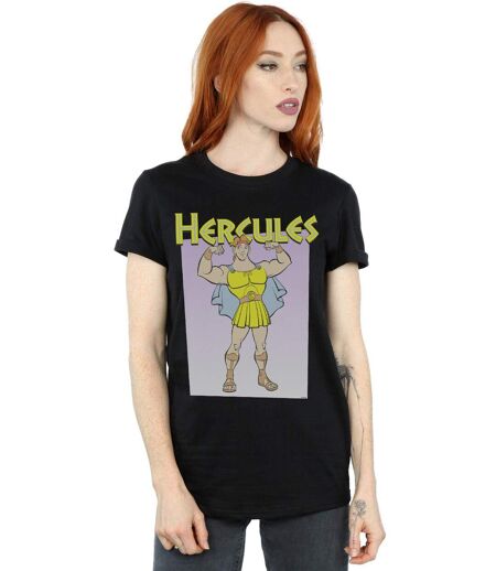 Disney Femme/Ladies - Hercules Muscles Cotton Boyfriend T-Shirt (Noir) - UTBI17539