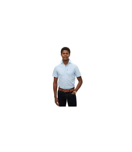 Mens Regular Short-sleeved Shirt Light Blue Superdry