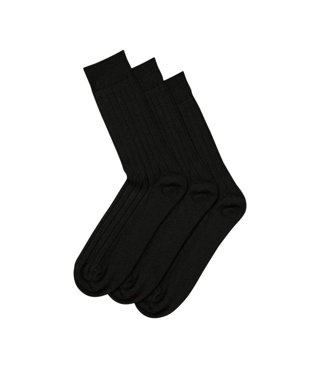 Chaussettes hautes striées homme noir Universal Textiles