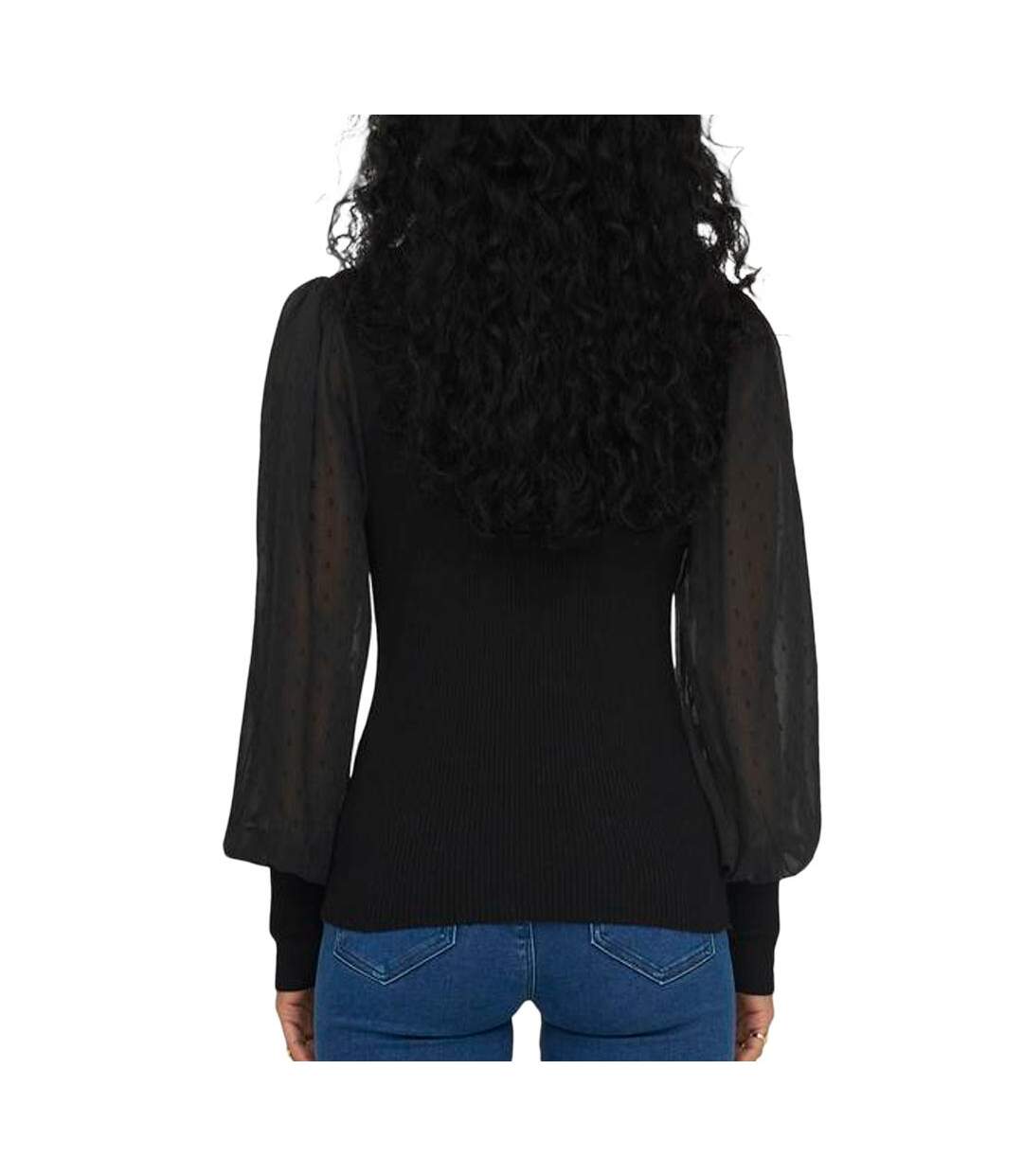 T-Shirt manches longues noir femme only jasmine - l-2