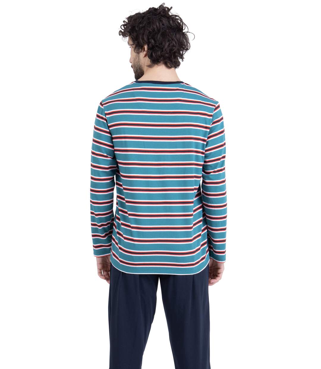 Pyjama long homme Rayures Aventure Athena-2