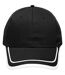 Casquette 6 panneaux coton brossé - MB6501 - noir et blanc-1