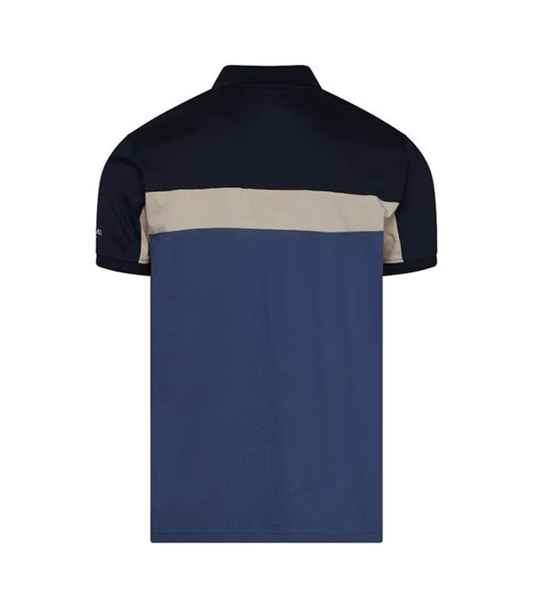 Mens Colour Block Half Zip Regular Polo Shirt Blue C.P. Company-3