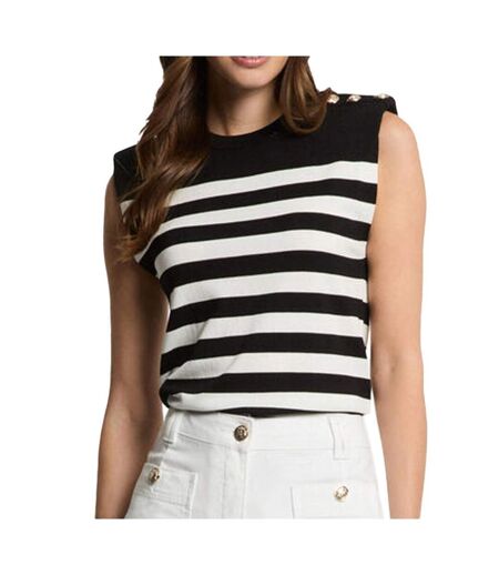 Pulls noir/blanc femme morgan rayures