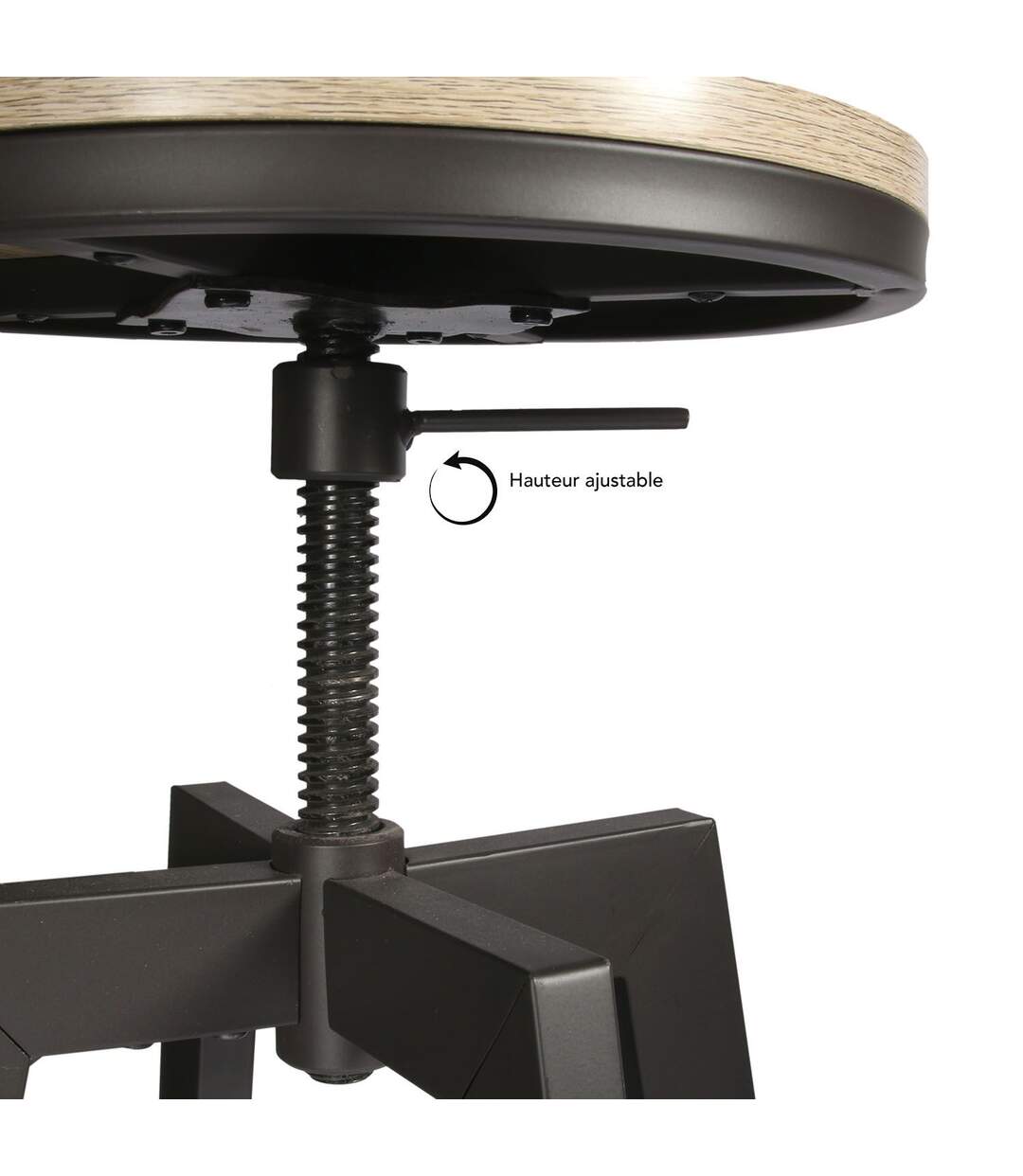 Table haute avec tabourets design industriel Aria - 2 Personnes - Noir-3