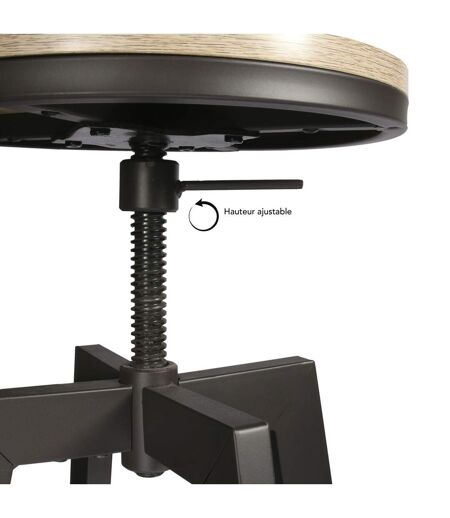 Table haute avec tabourets design industriel Aria - 2 Personnes - Noir