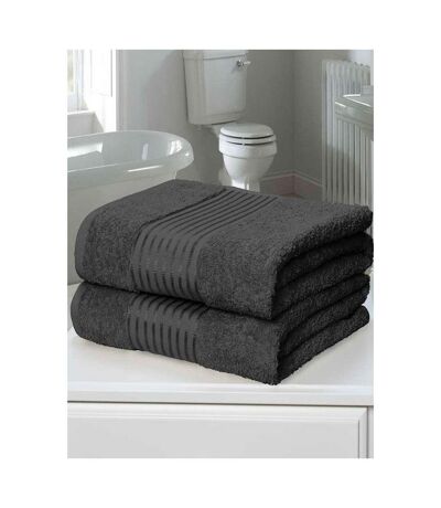 Rapport Windsor Towel (Pack of 2) (Gray) (One Size) - UTAG652