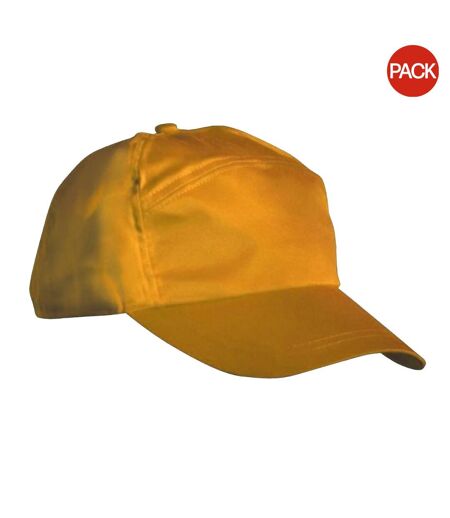 Lot de 2  casquettes unies adulte jaune Result