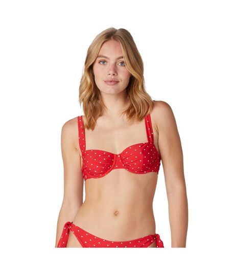 Haut de maillot de bain armaturé rouge La Cadiere