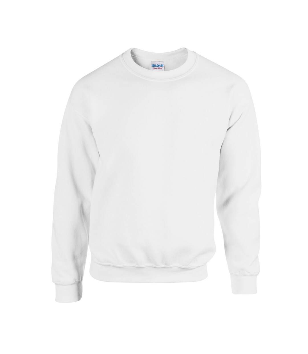 Unisex Adult Plain Heavy Blend Crew Neck Sweatshirt White Gildan-1
