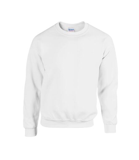 Unisex Adult Plain Heavy Blend Crew Neck Sweatshirt White Gildan