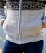 Trykotowa, żakardowa bluza podszyta kożuszkiem sherpa 