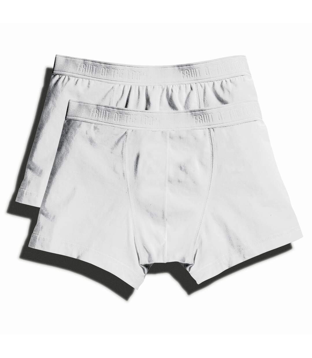 Fruit Of The Loom Mens Classic Shorty Cotton Rich Boxer Shorts (Pack Of 2) (White)