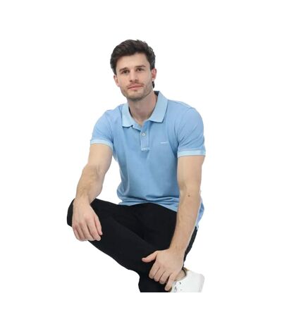 Mens Sunfaded Rugger Pique Polo Shirt Blue Gant