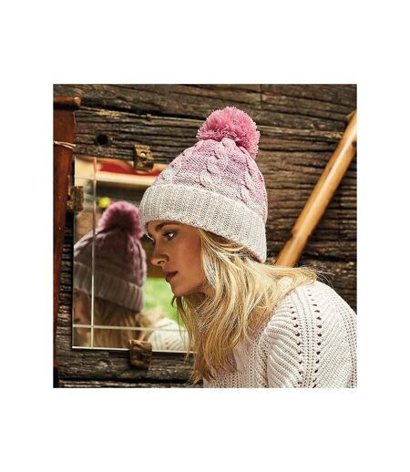 Beechfield Unisex Ombre Styled Beanie (Dusky Pink/Off White) - UTRW5808