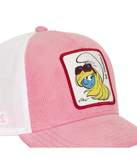 Casquette baseball effet velours avec filet et patch Soft Pink Capslab