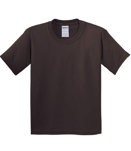 Youth unisex heavy cotton t-shirt dark chocolate Gildan